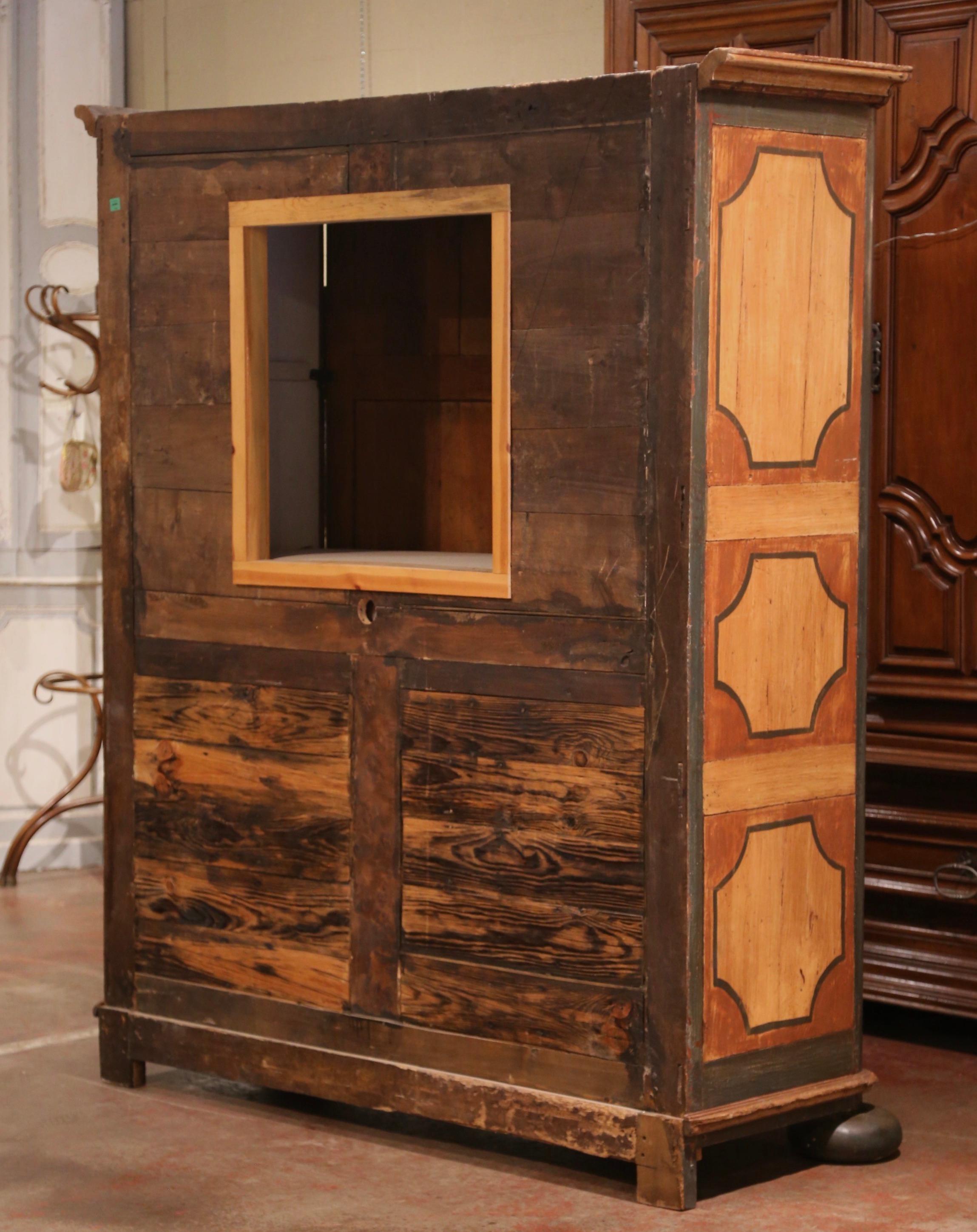 Early 19th Century French Pine Two-Door Painted Armoire from Alsace-Lorraine 8