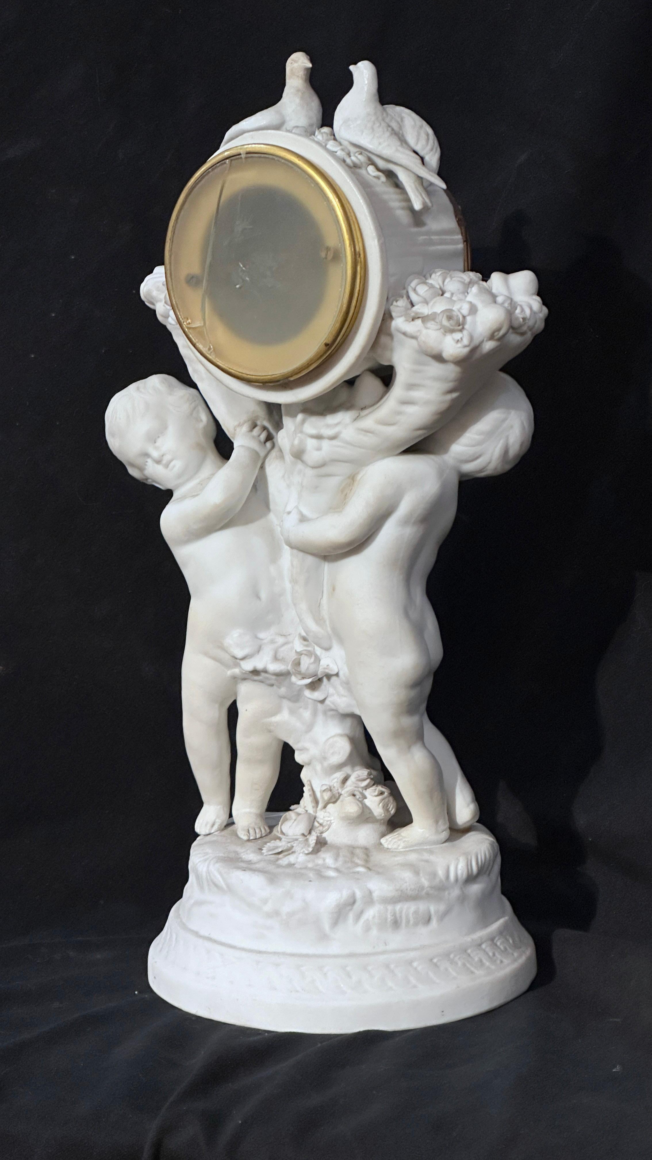 Empire EARLY 19th CENTURY FRENCH PORCELAIN CLOCK  For Sale