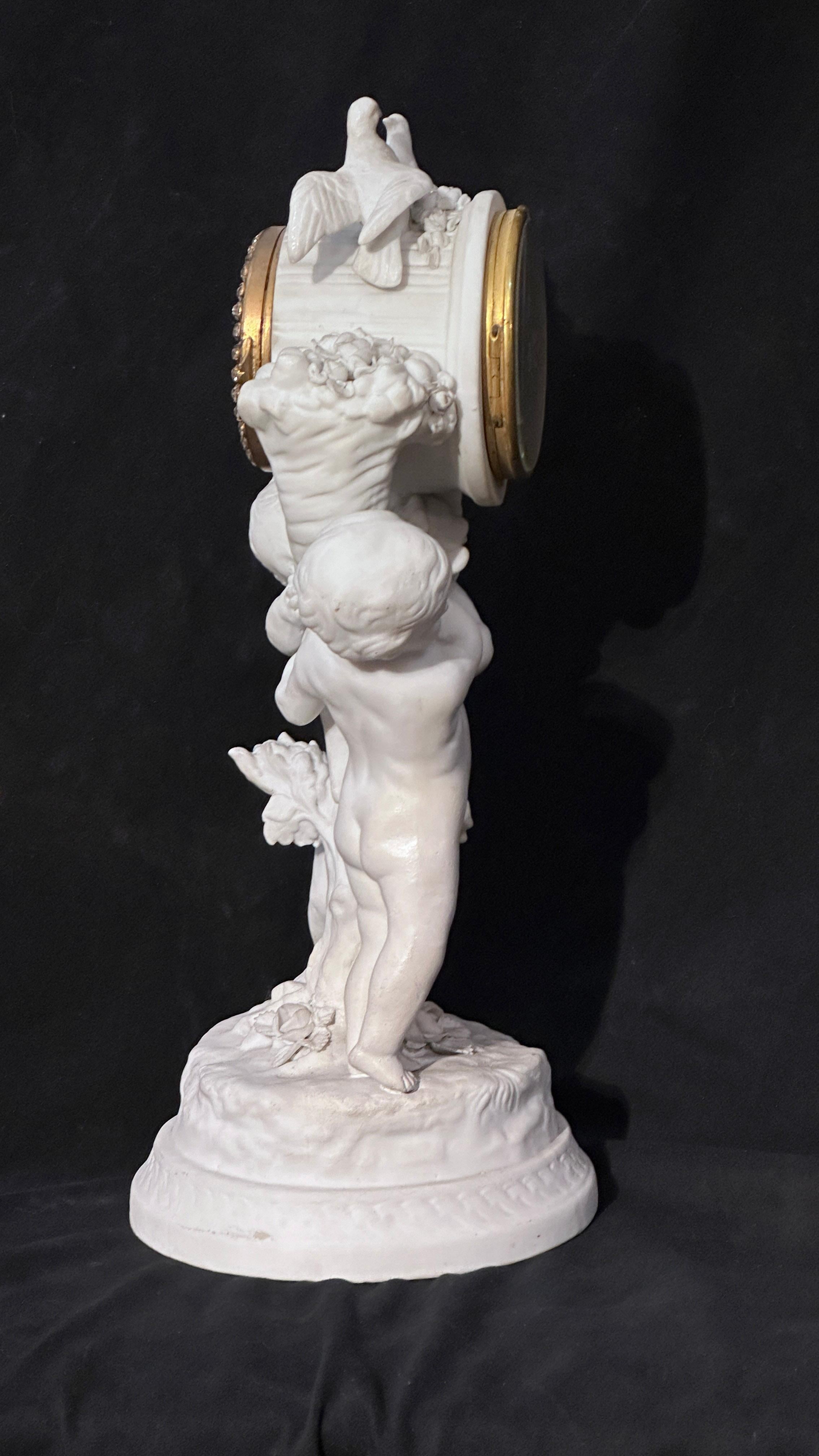 French EARLY 19th CENTURY FRENCH PORCELAIN CLOCK  For Sale