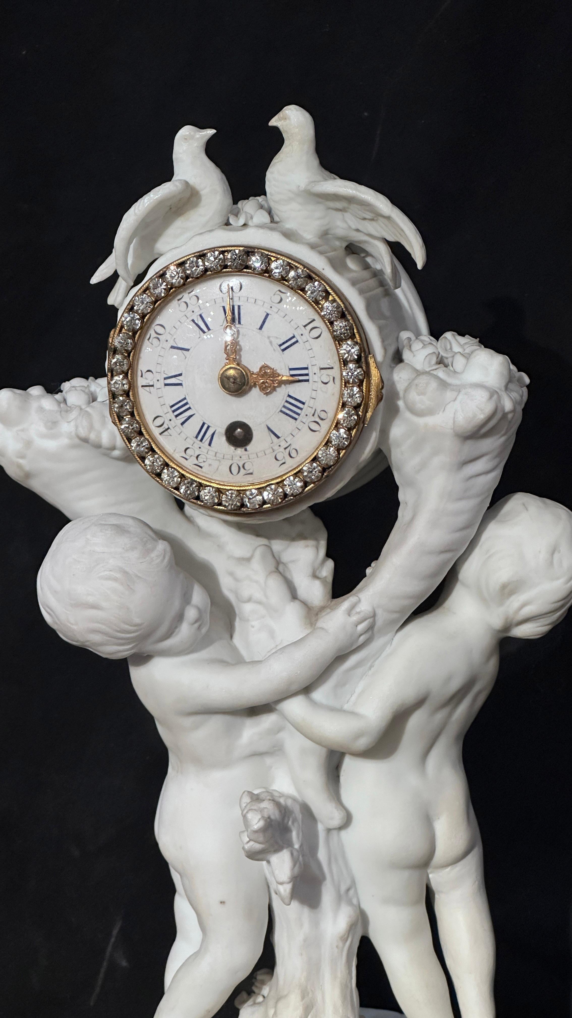 Hand-Crafted EARLY 19th CENTURY FRENCH PORCELAIN CLOCK  For Sale