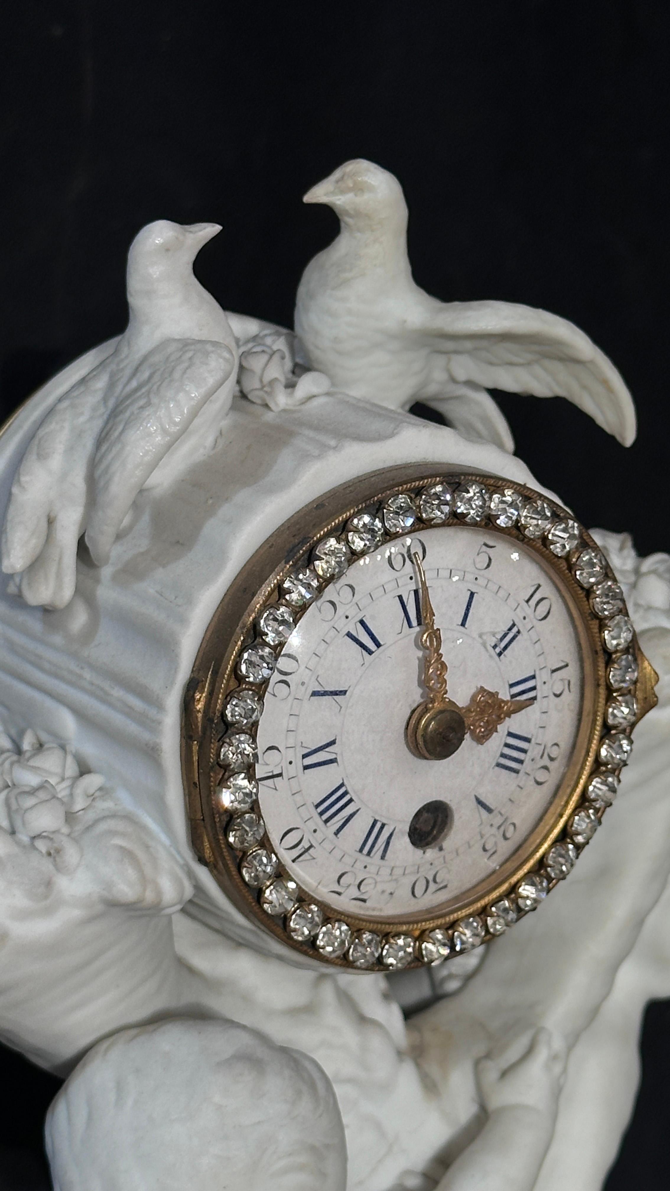 19th Century EARLY 19th CENTURY FRENCH PORCELAIN CLOCK  For Sale