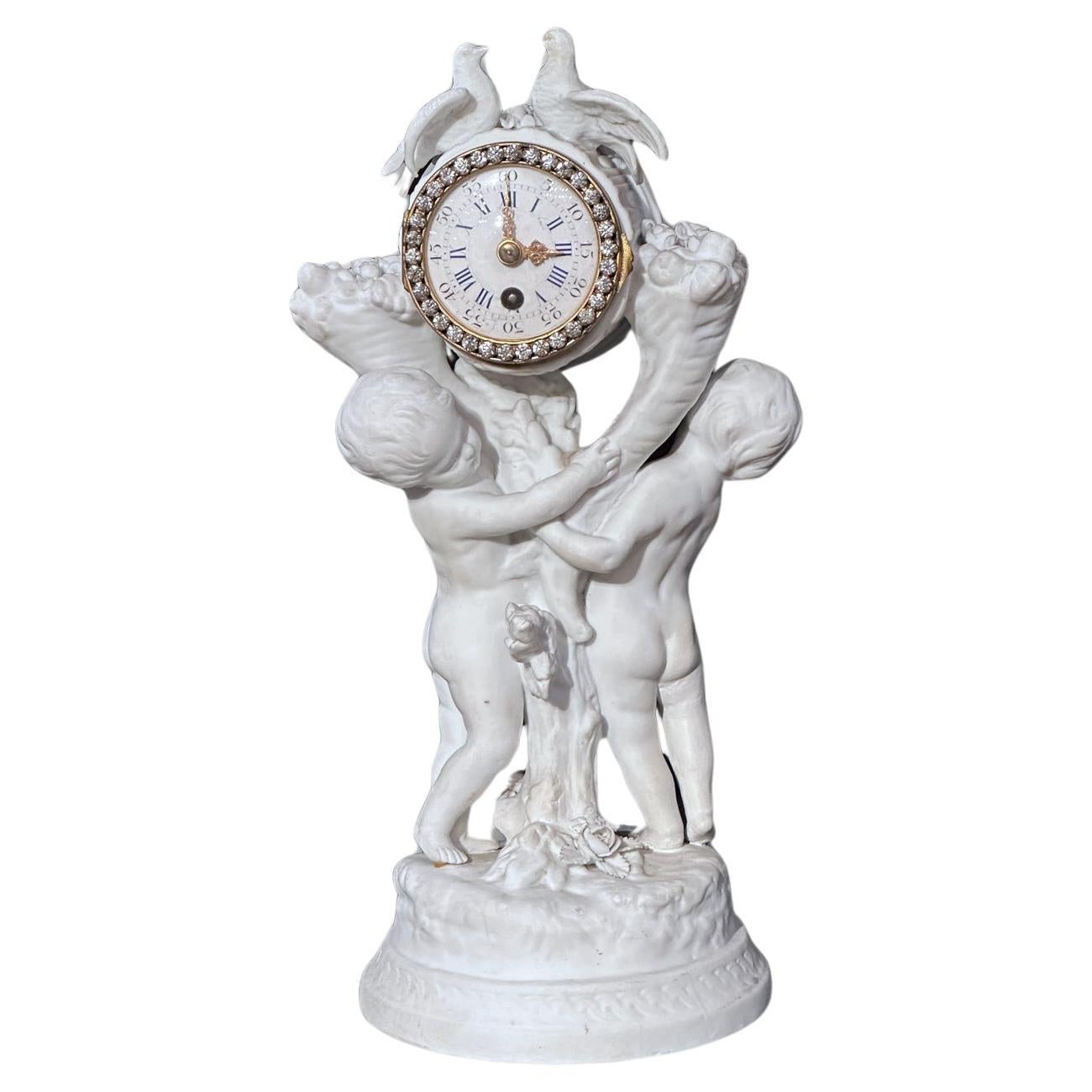 EARLY 19th CENTURY FRENCH PORCELAIN CLOCK  For Sale