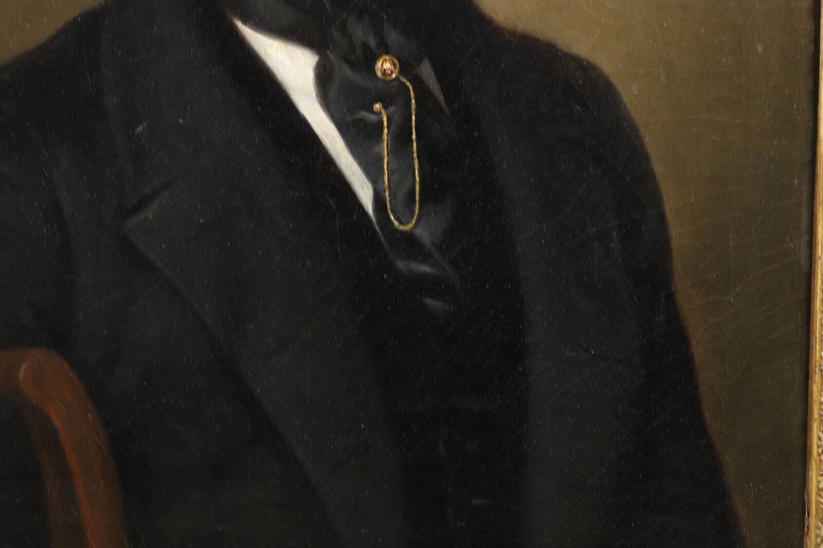 XIX secolo Ritratto a olio di un elegante gentiluomo del primo Ottocento francese in vendita