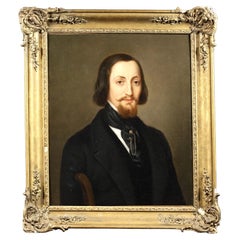 Early 19th Century French Portrait Oil Painting of an Elegant Gentleman 