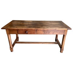 Antique Early 19th Century French Primitive Dining Table