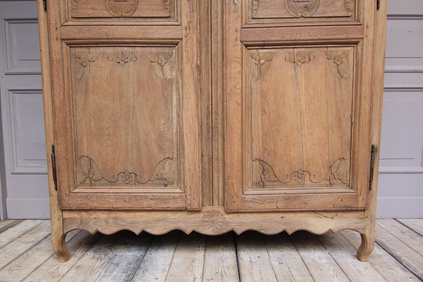 Early 19th Century French Provincial Armoire in Stripped Oak 13