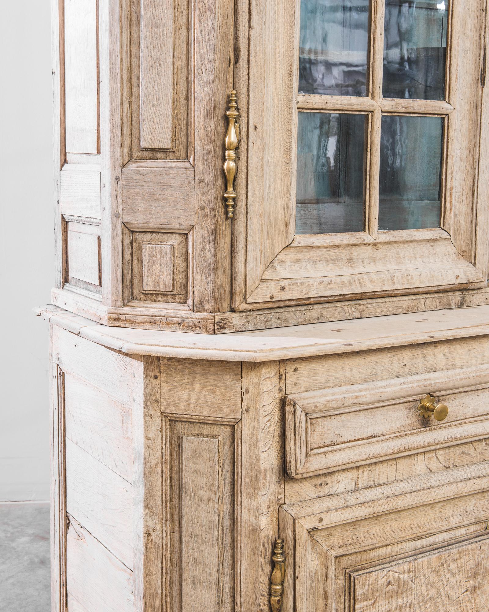 Early 19th Century French Provincial Bleached Oak Vitrine 1