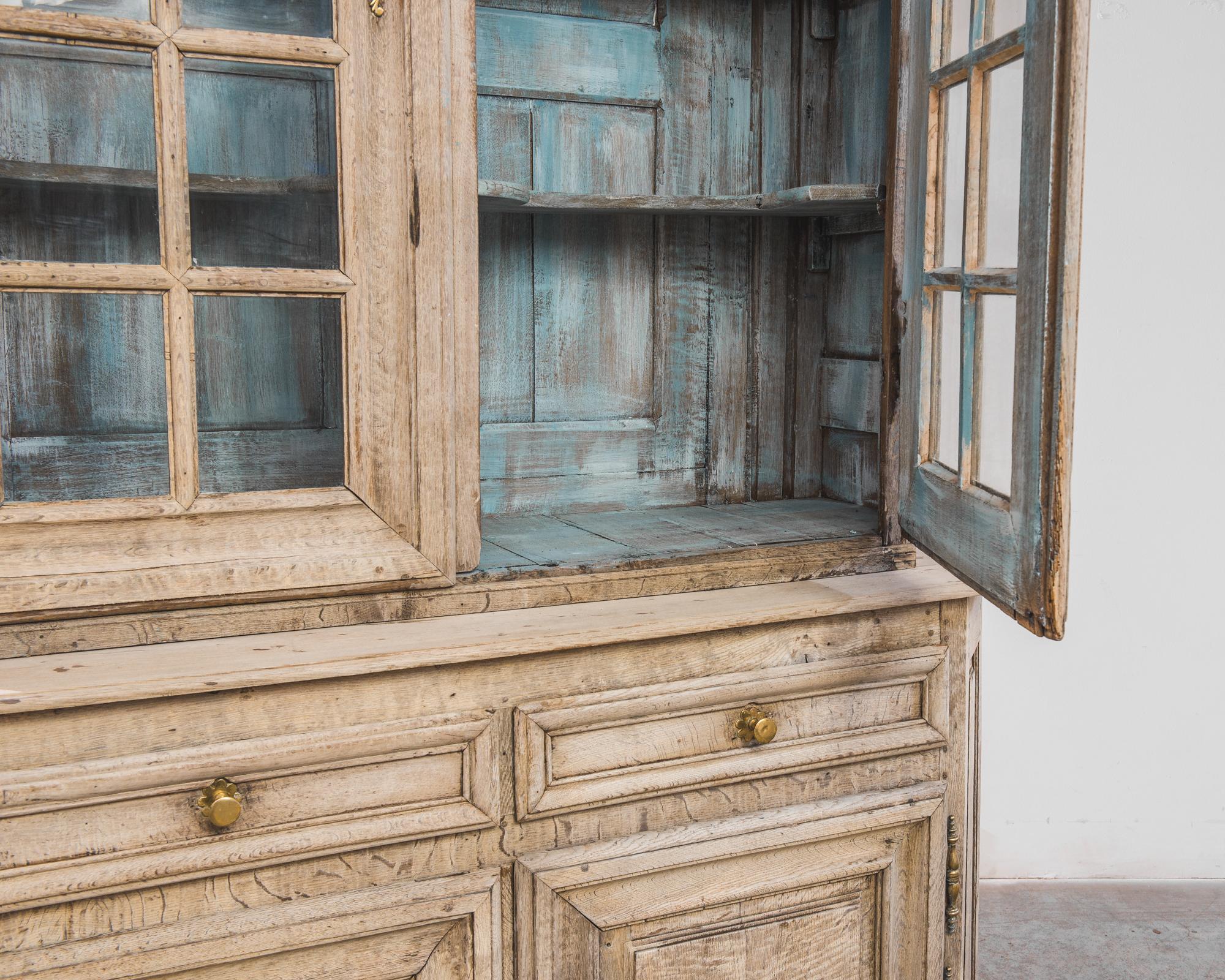 Early 19th Century French Provincial Bleached Oak Vitrine 2