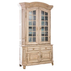 Early 19th Century French Provincial Bleached Oak Vitrine