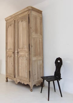 Early 19th Century French Provincial Bleached Oak Wardrobe