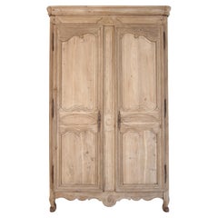 Early 19th Century French Provincial Bleached Oak Wardrobe