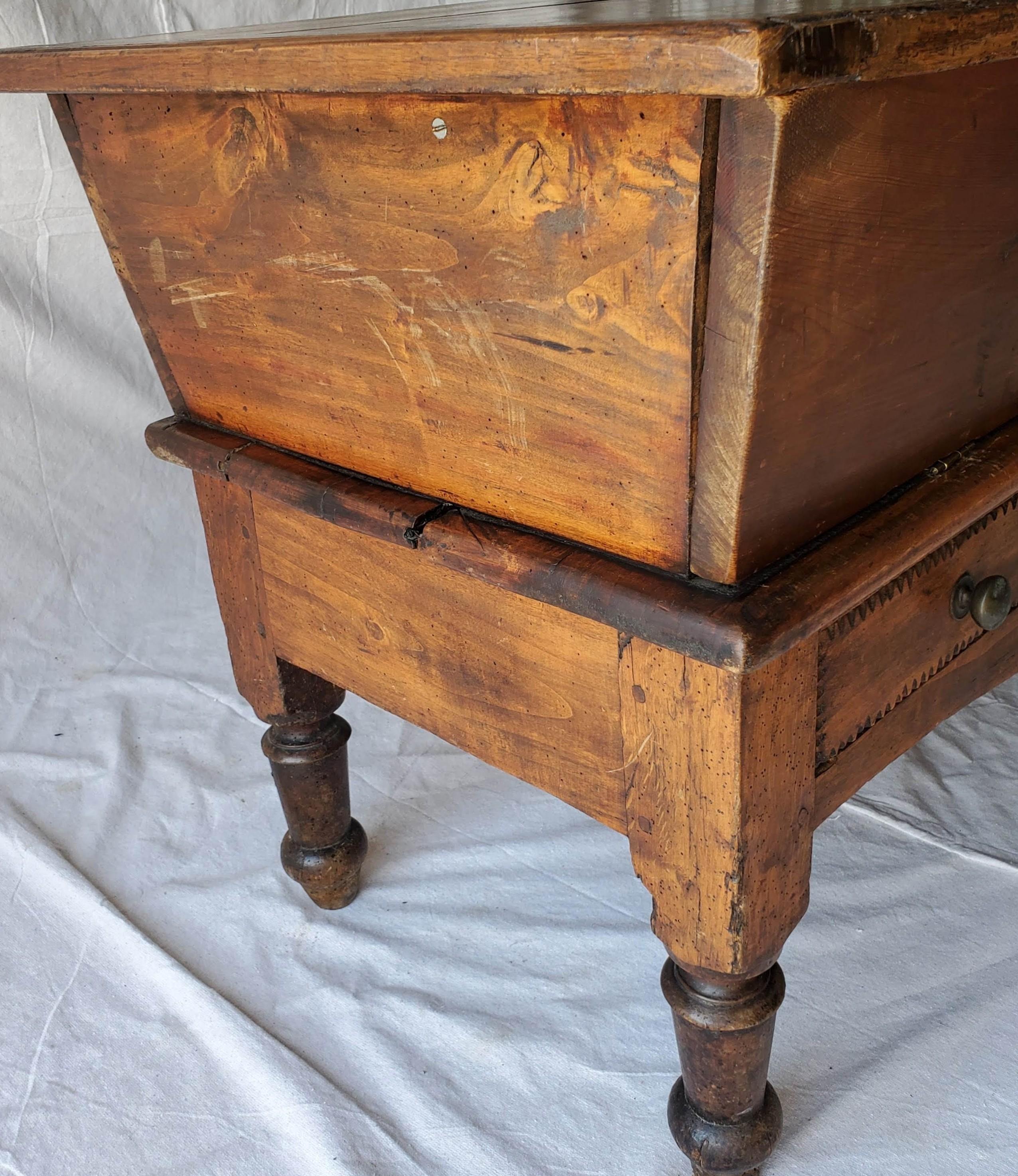Early 19th Century French Provincial Boulangerie Bin on Carved Stand 15
