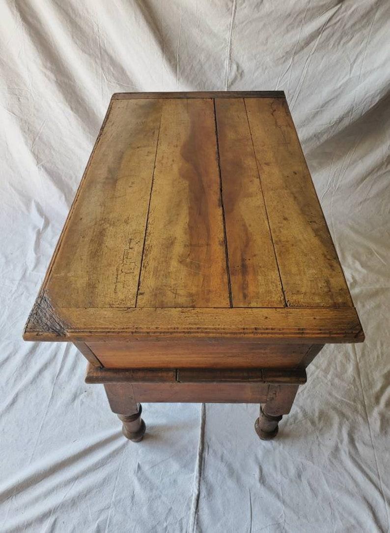Wood Early 19th Century French Provincial Boulangerie Bin on Carved Stand
