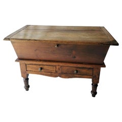 Early 19th Century French Provincial Boulangerie Bin on Carved Stand