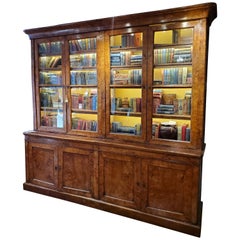 Early 19th Century French Provincial Burled Ash Bookcase with Glass Doors