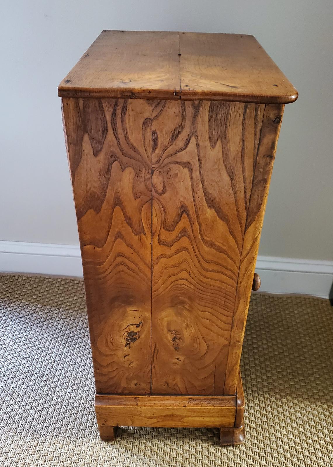 Early 19th Century French Provincial Burled Ash Nightstand 1