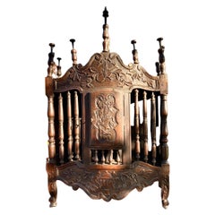 Antique A Fine Earl 19th Century French Provincial Carved Walnut Panetiere And Dough Box