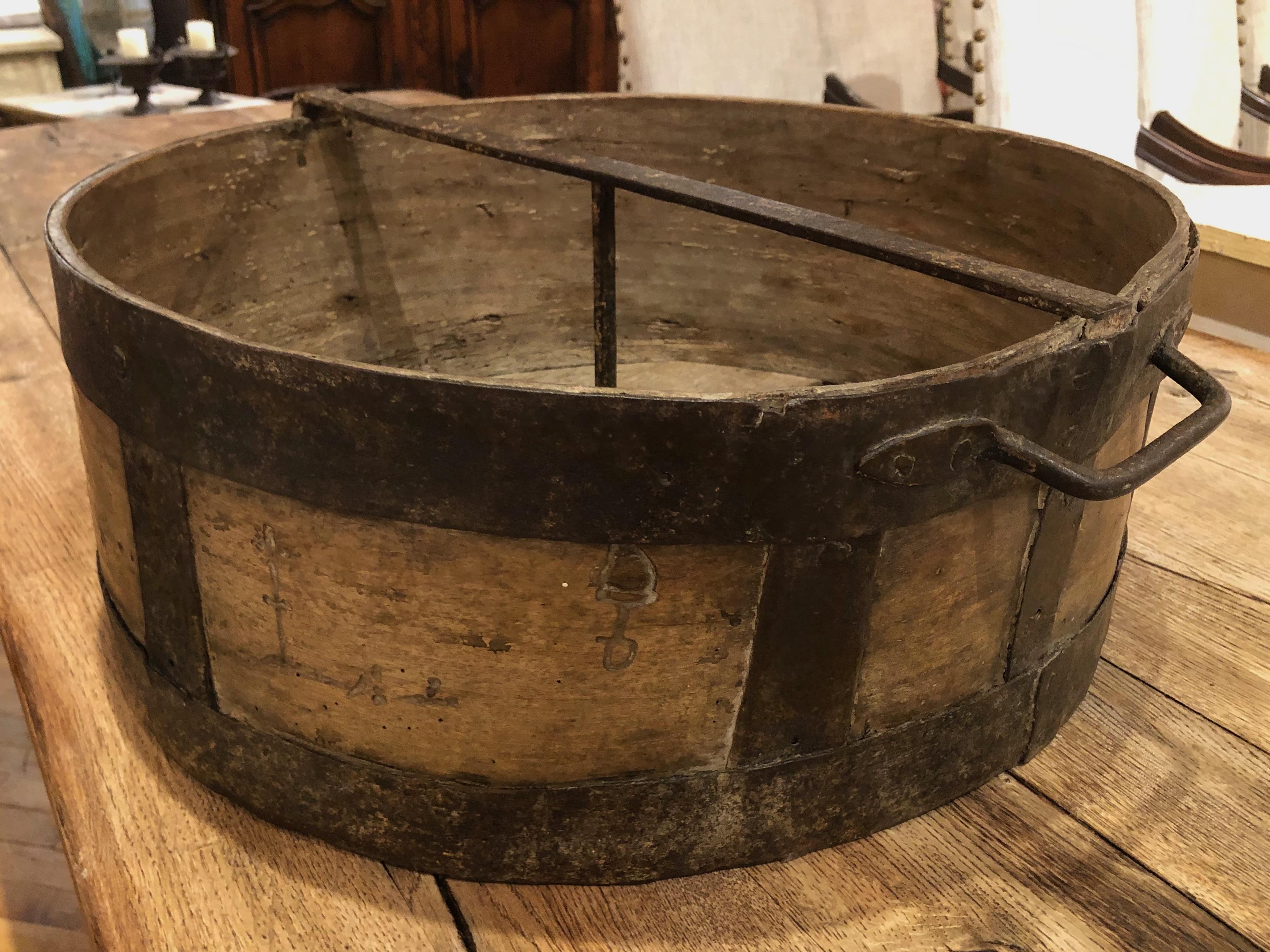 This early 19th century French Provincial cheese press is great decorative accessory for country style kitchens. Made of sycamore, reinforced with hand wrought steel and original patination, it is a great piece to accent your decor.
Burgundy, circa