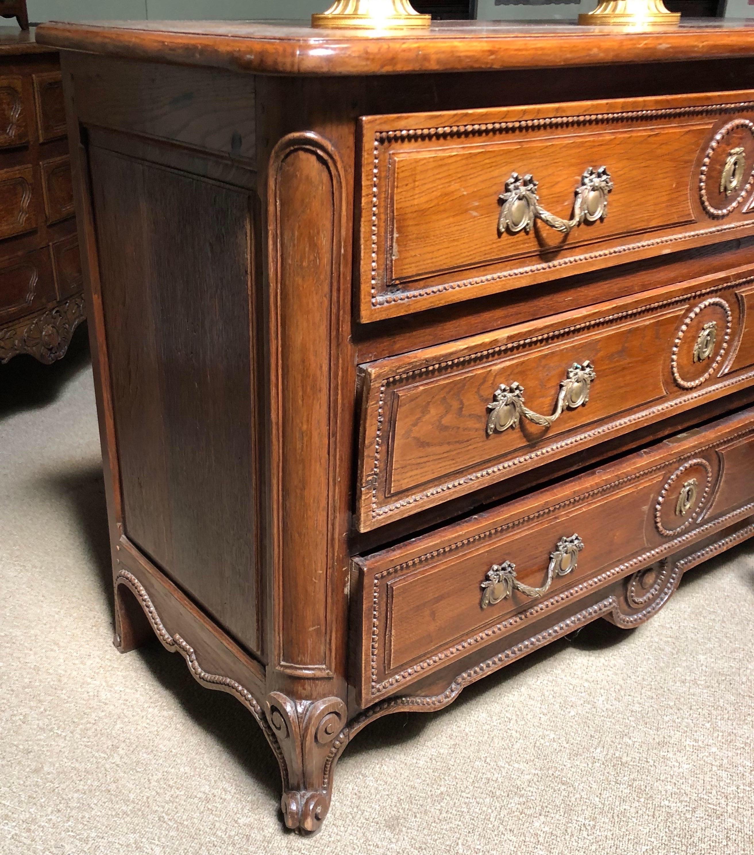 19th Century French Provincial Oak Commode 1