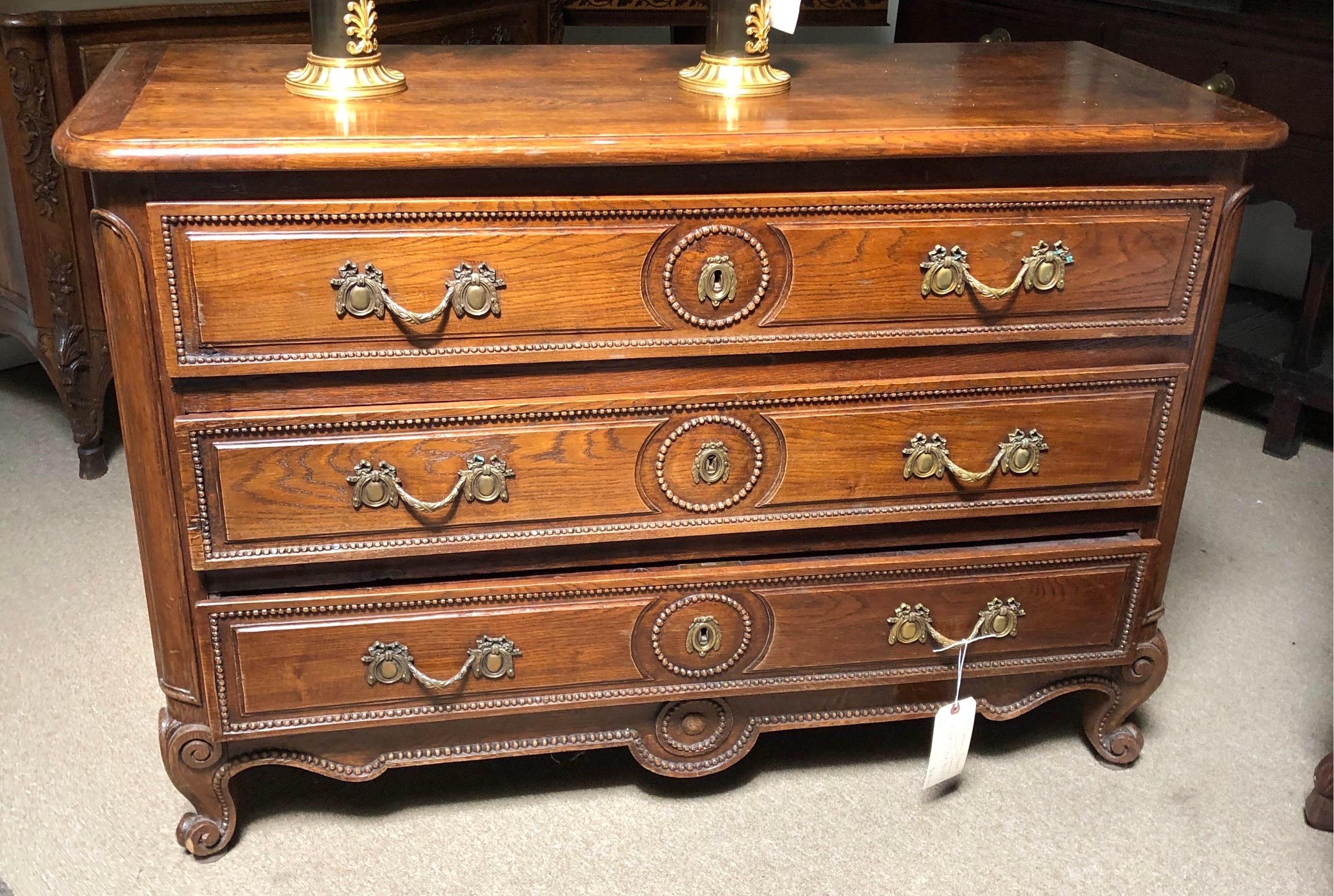 19th Century French Provincial Oak Commode 2