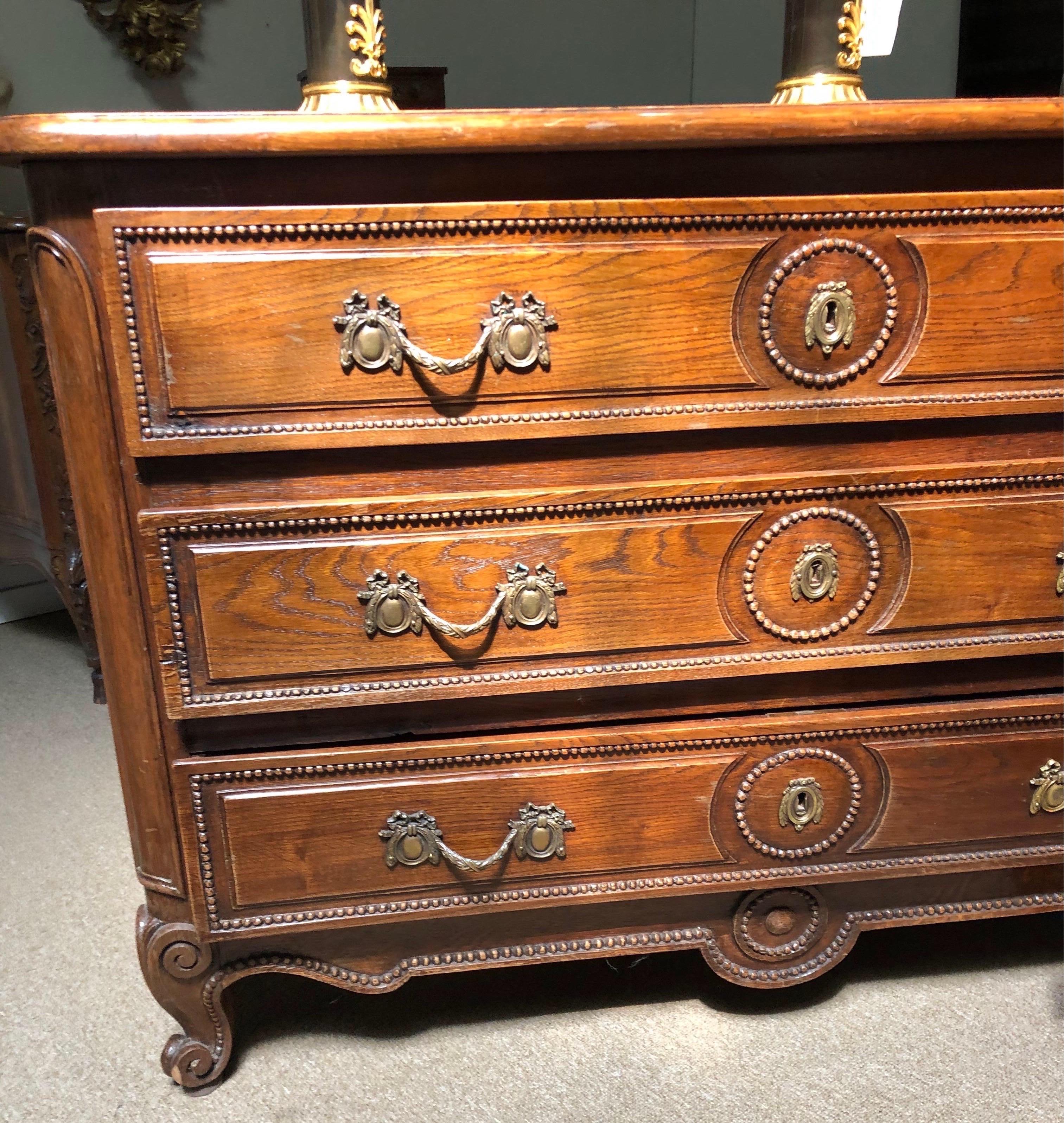 19th Century French Provincial Oak Commode 3