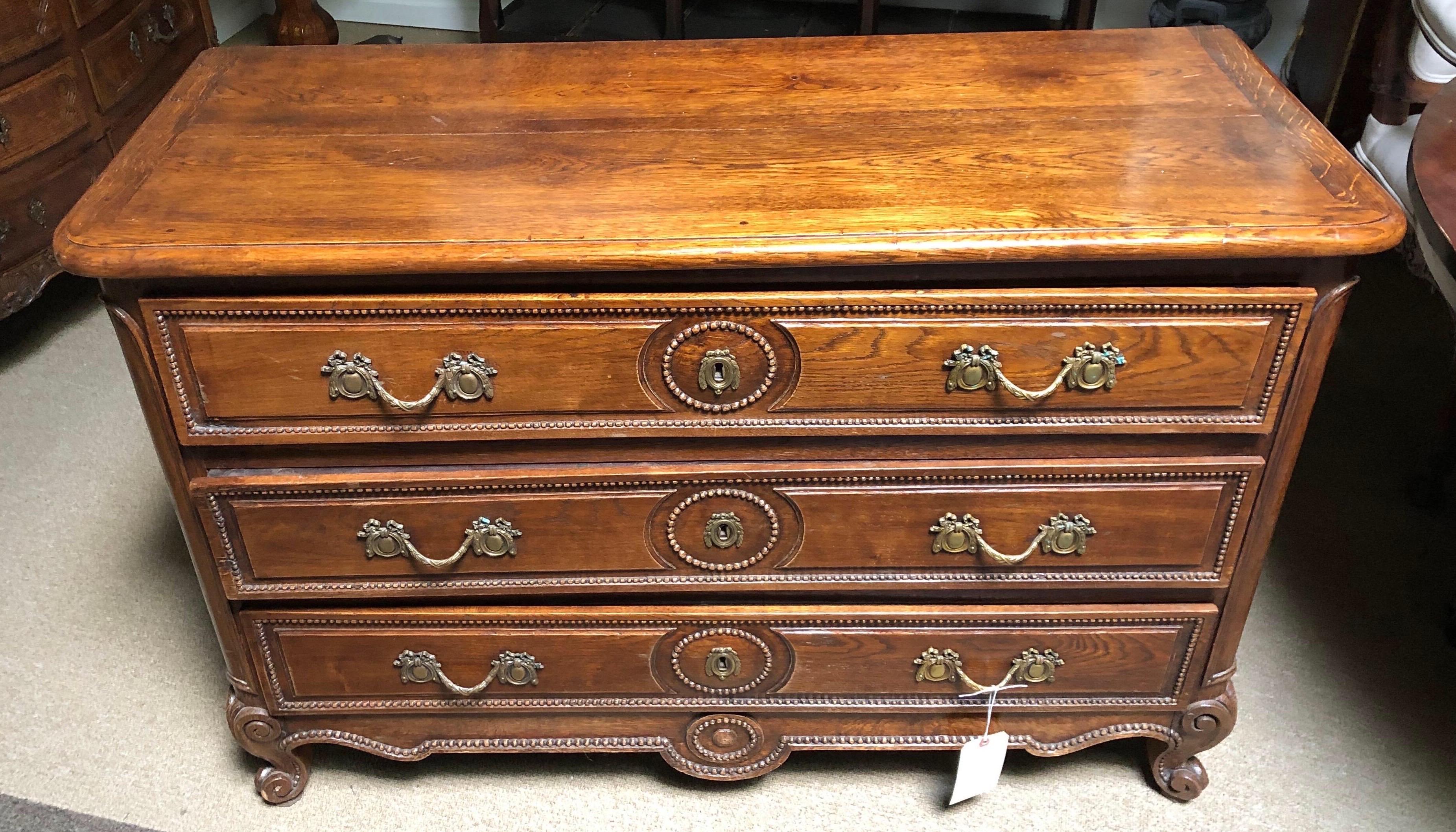 19th Century French Provincial Oak Commode 5