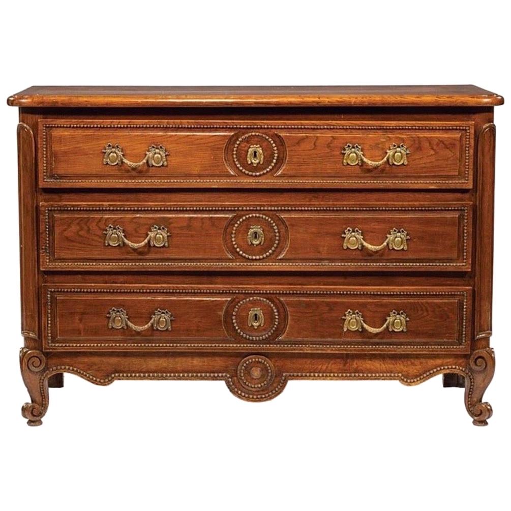 19th Century French Provincial Oak Commode