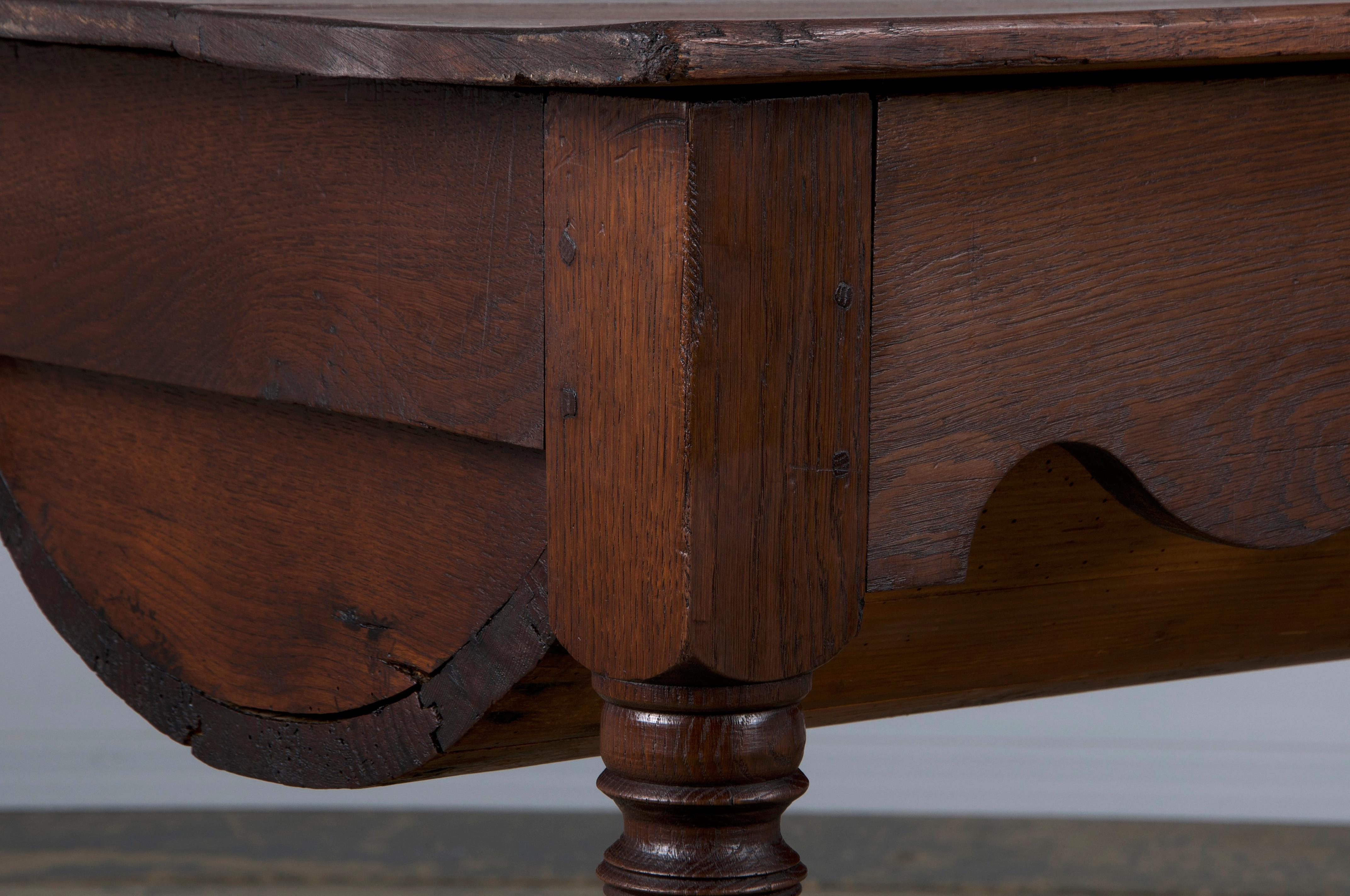 Early 19th Century French Provincial Oak Dough Baking Petrin Kitchen Table 7