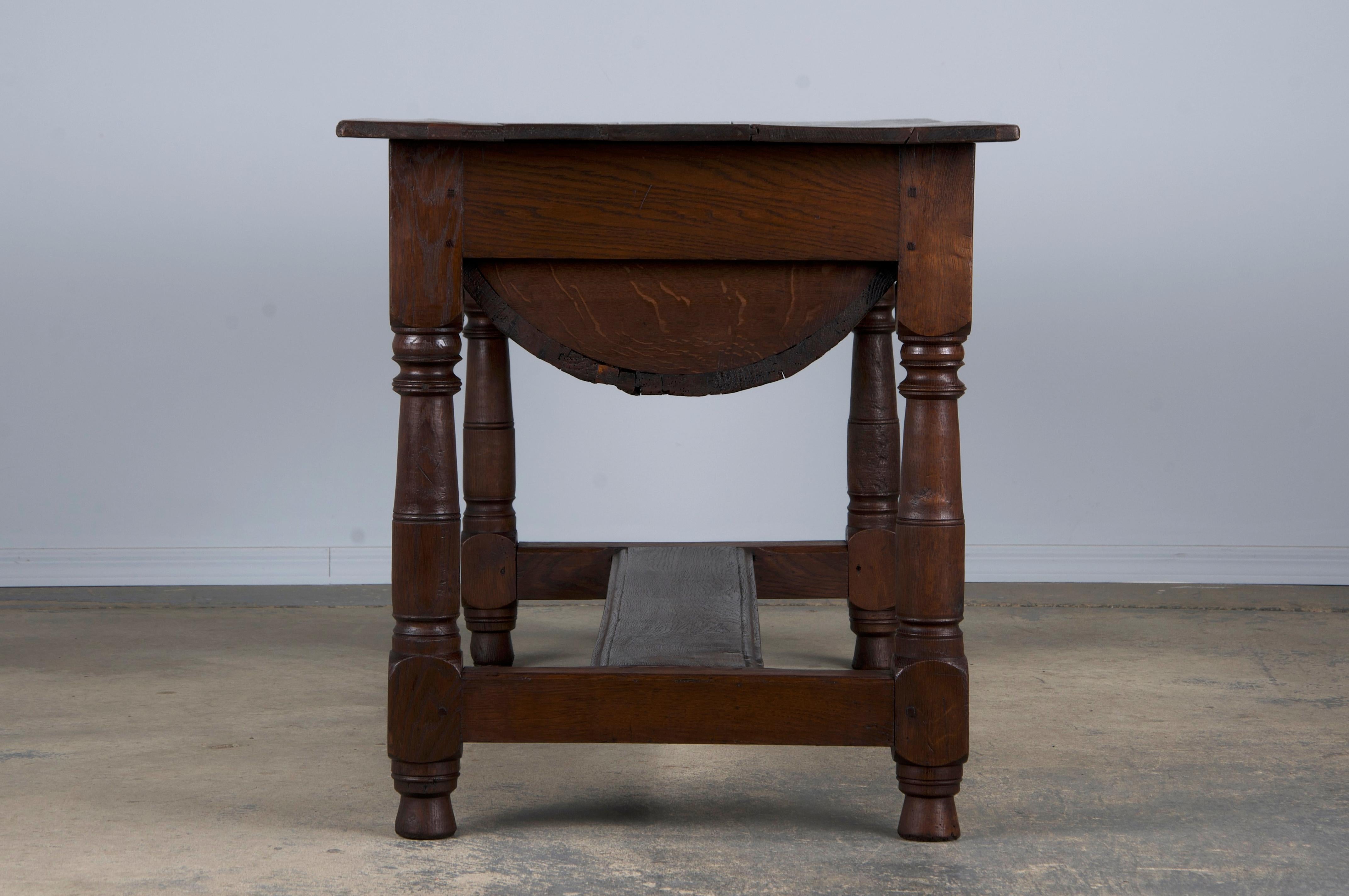 Early 19th Century French Provincial Oak Dough Baking Petrin Kitchen Table 8