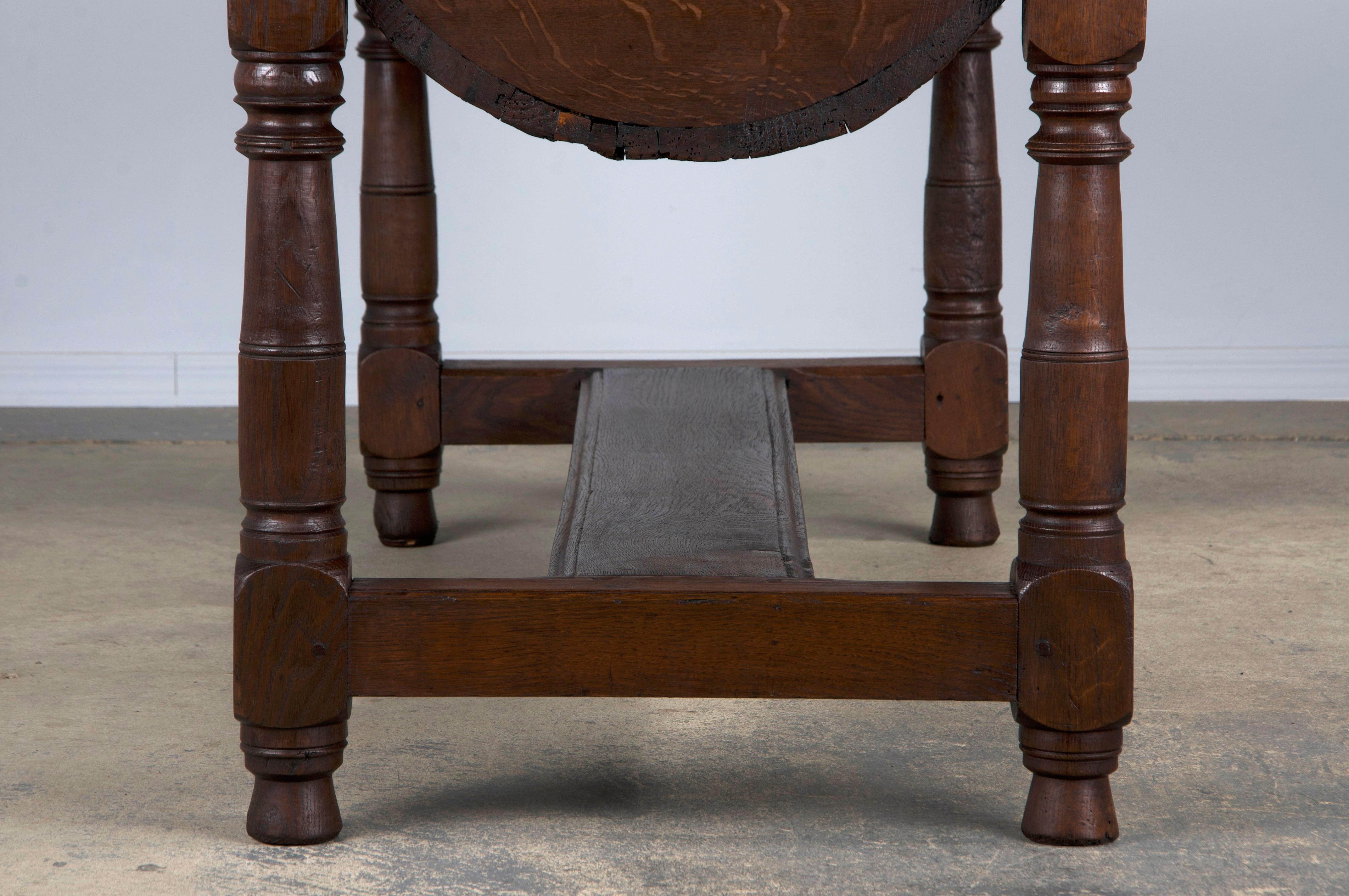 Early 19th Century French Provincial Oak Dough Baking Petrin Kitchen Table 10