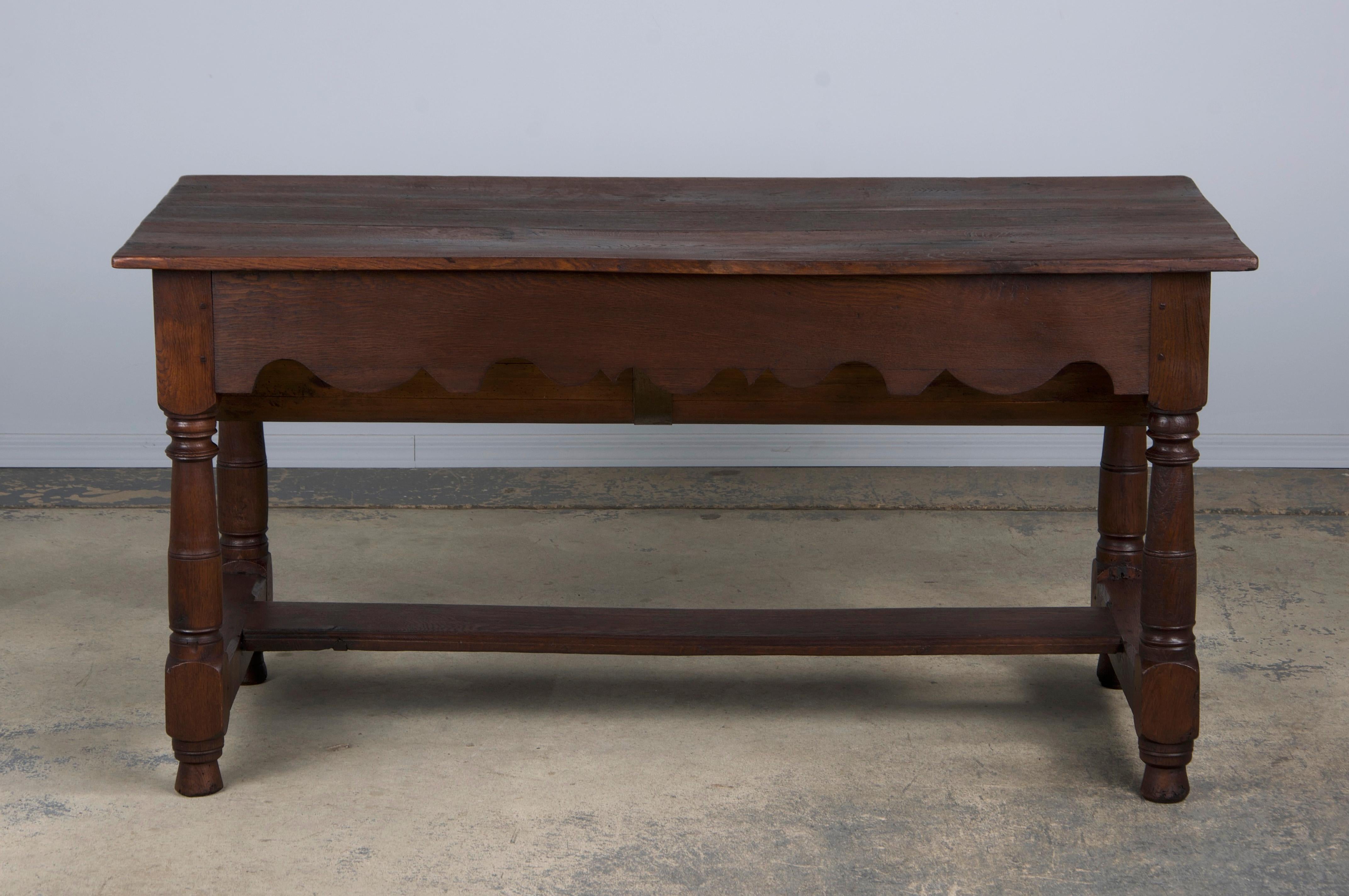 Early 19th Century French Provincial Oak Dough Baking Petrin Kitchen Table 11