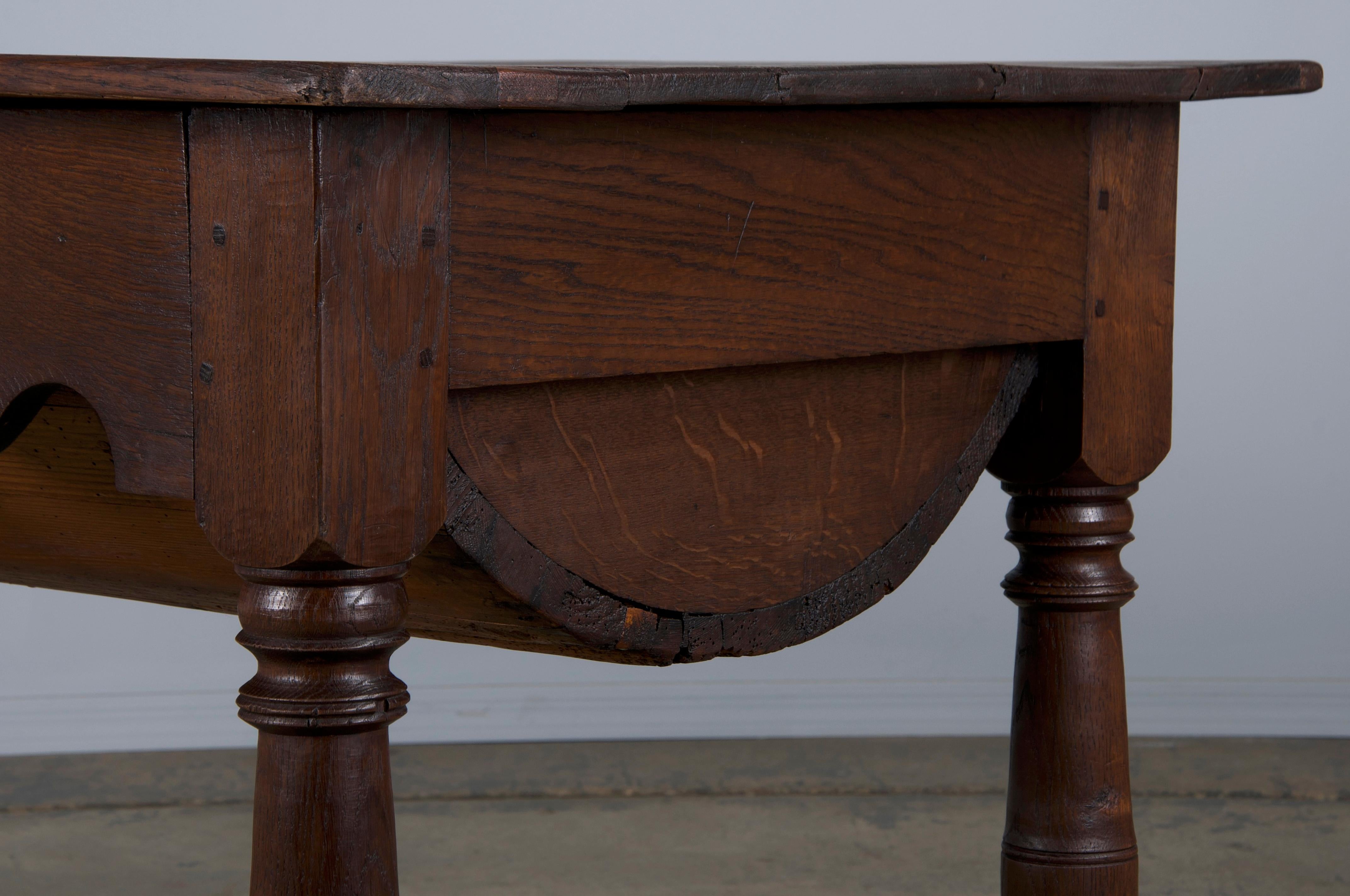 Early 19th Century French Provincial Oak Dough Baking Petrin Kitchen Table 1