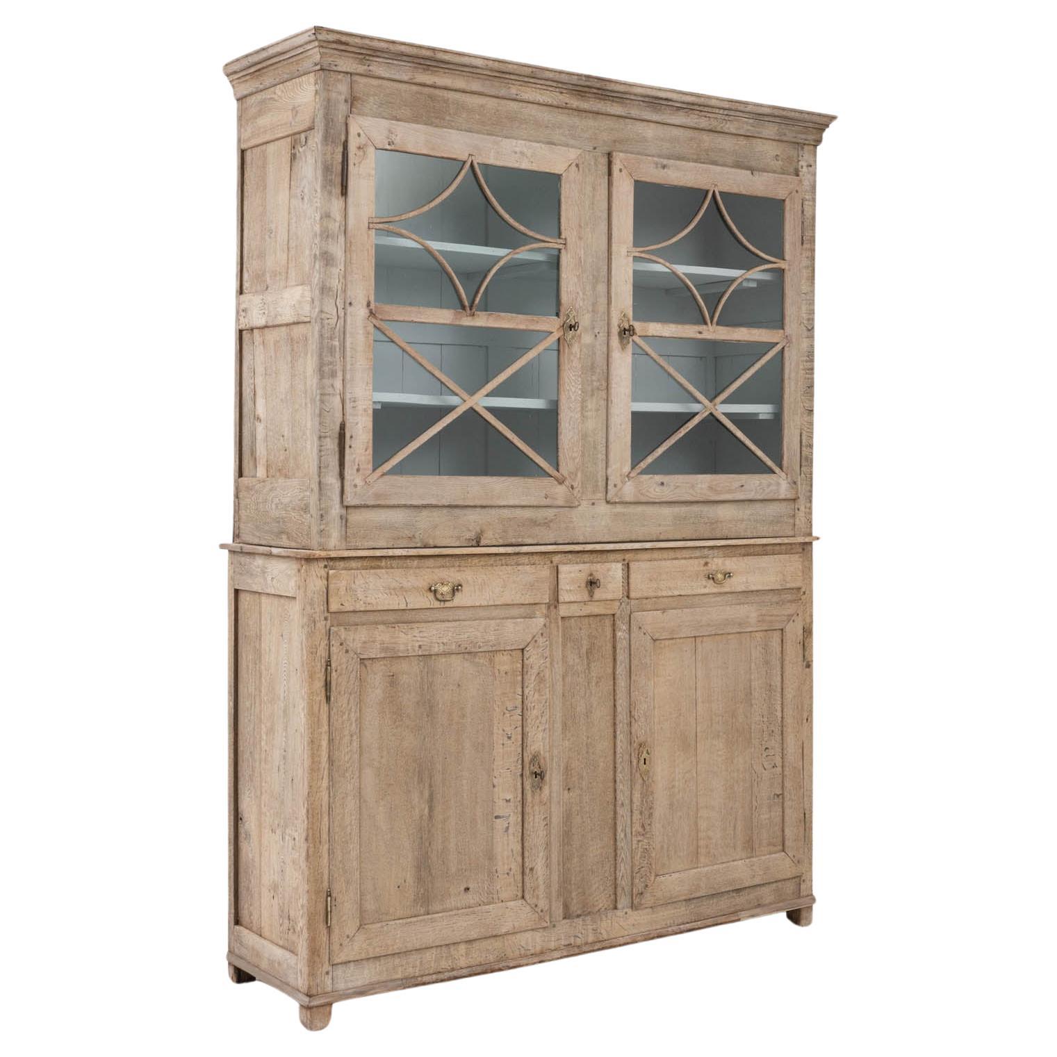 Early 19th Century French Provincial Oak Vitrine For Sale