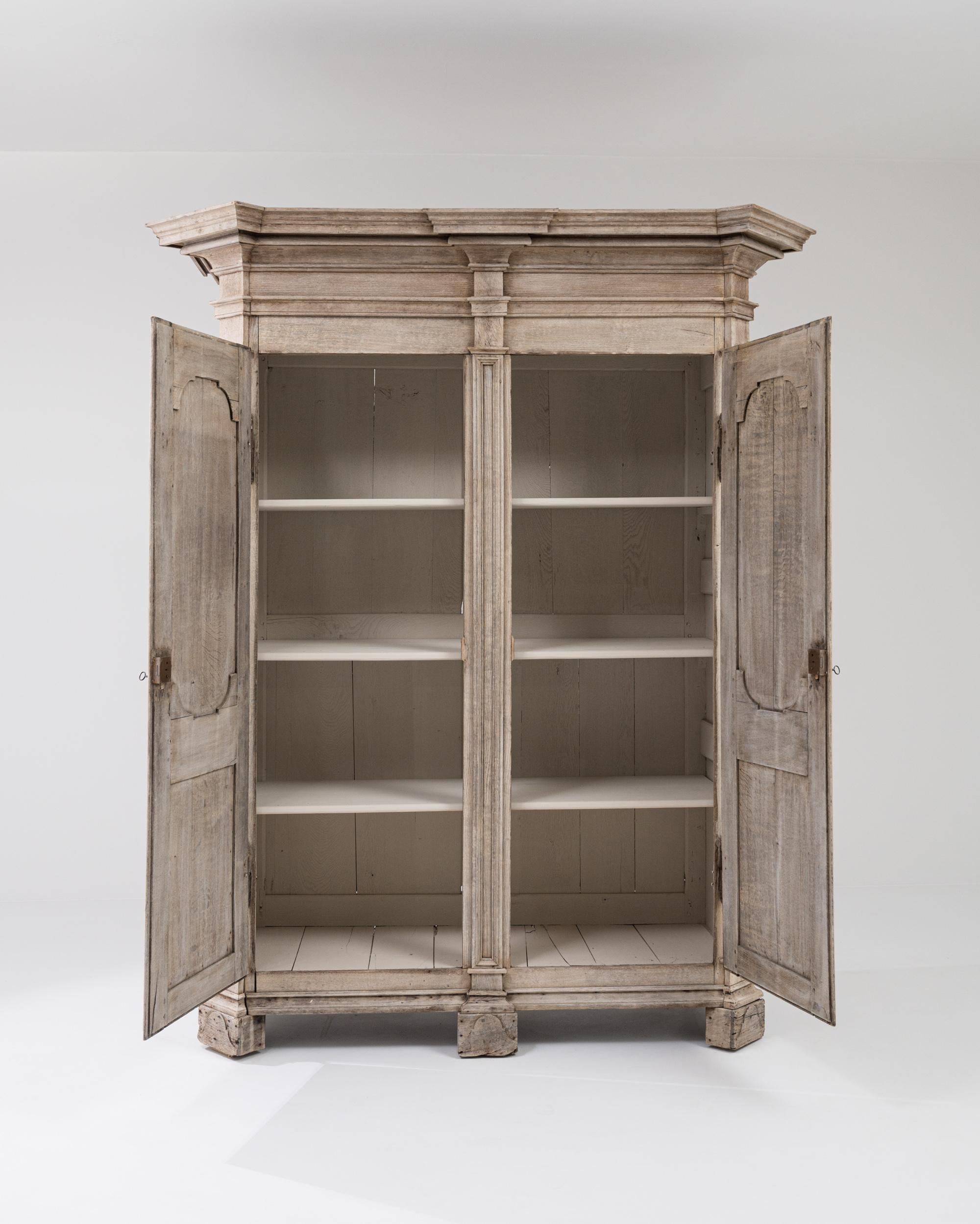 Bleached Early 19th Century French Provincial Oak Wardrobe