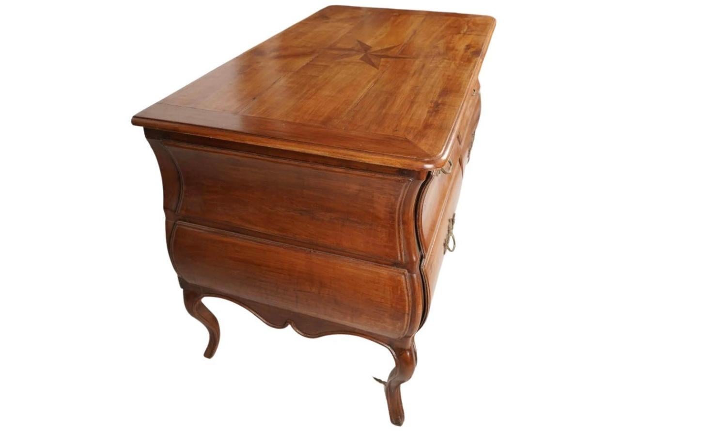 Early 19th Century French Provincial Walnut Bombe Commode 9