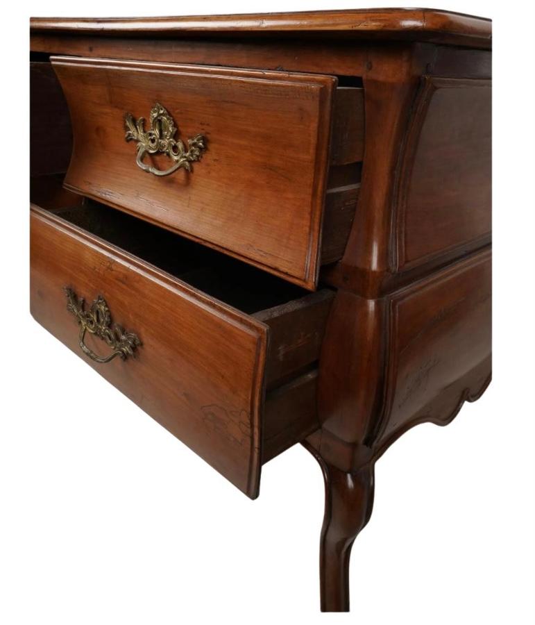 Early 19th Century French Provincial Walnut Bombe Commode 4
