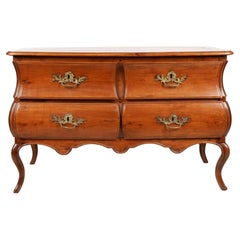 Early 19th Century French Provincial Walnut Bombe Commode