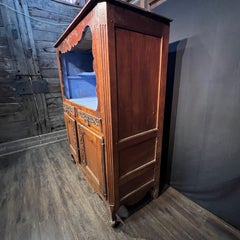 Early 19th Century French Provincial Walnut Carved Open Display Cabinet Hutch