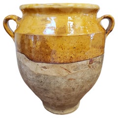 Late 19th Century French Provincial Yellow Glazed Terra Cotta Confit Pot