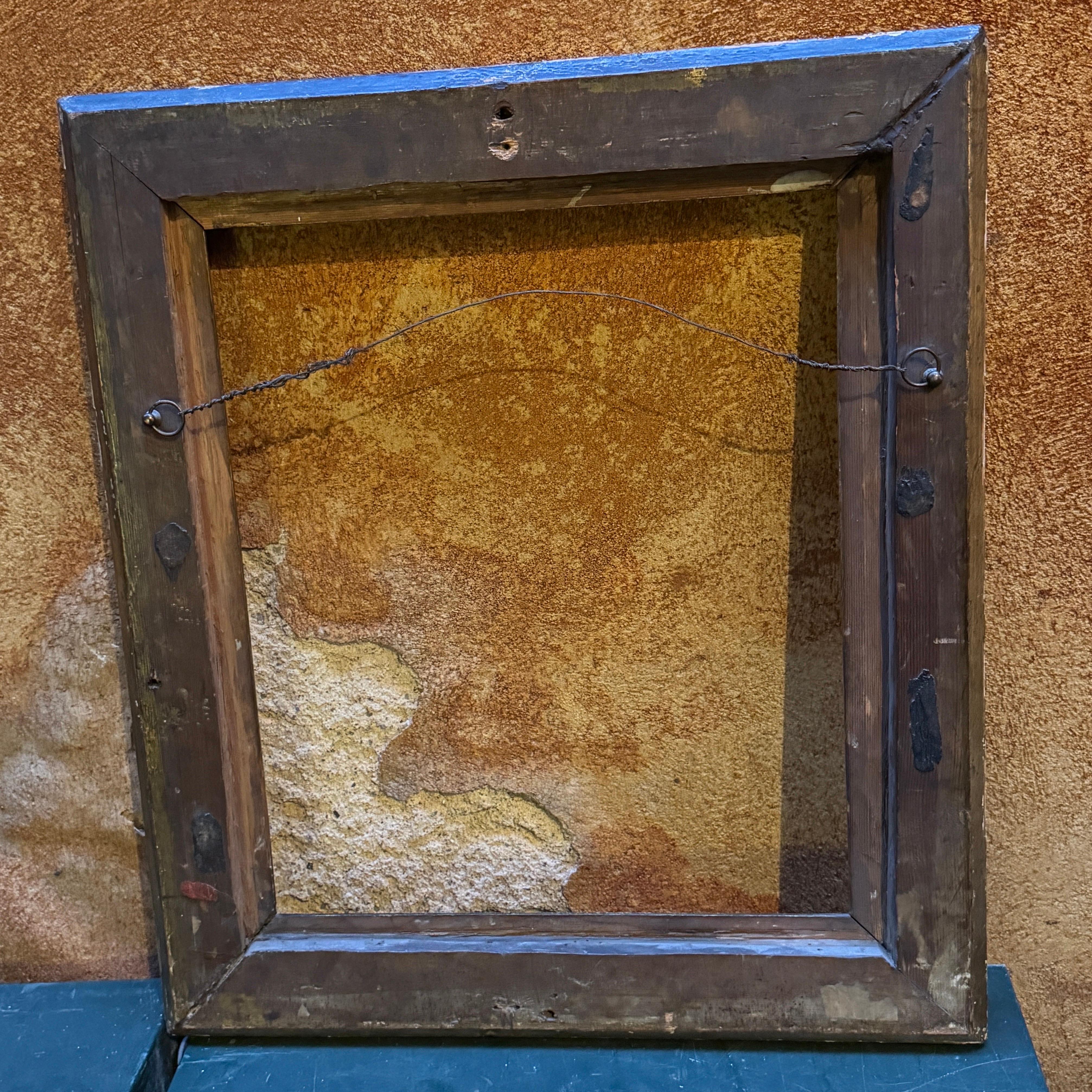Cornice d'arte francese rettangolare in legno dorato dei primi del XIX secolo in vendita 5