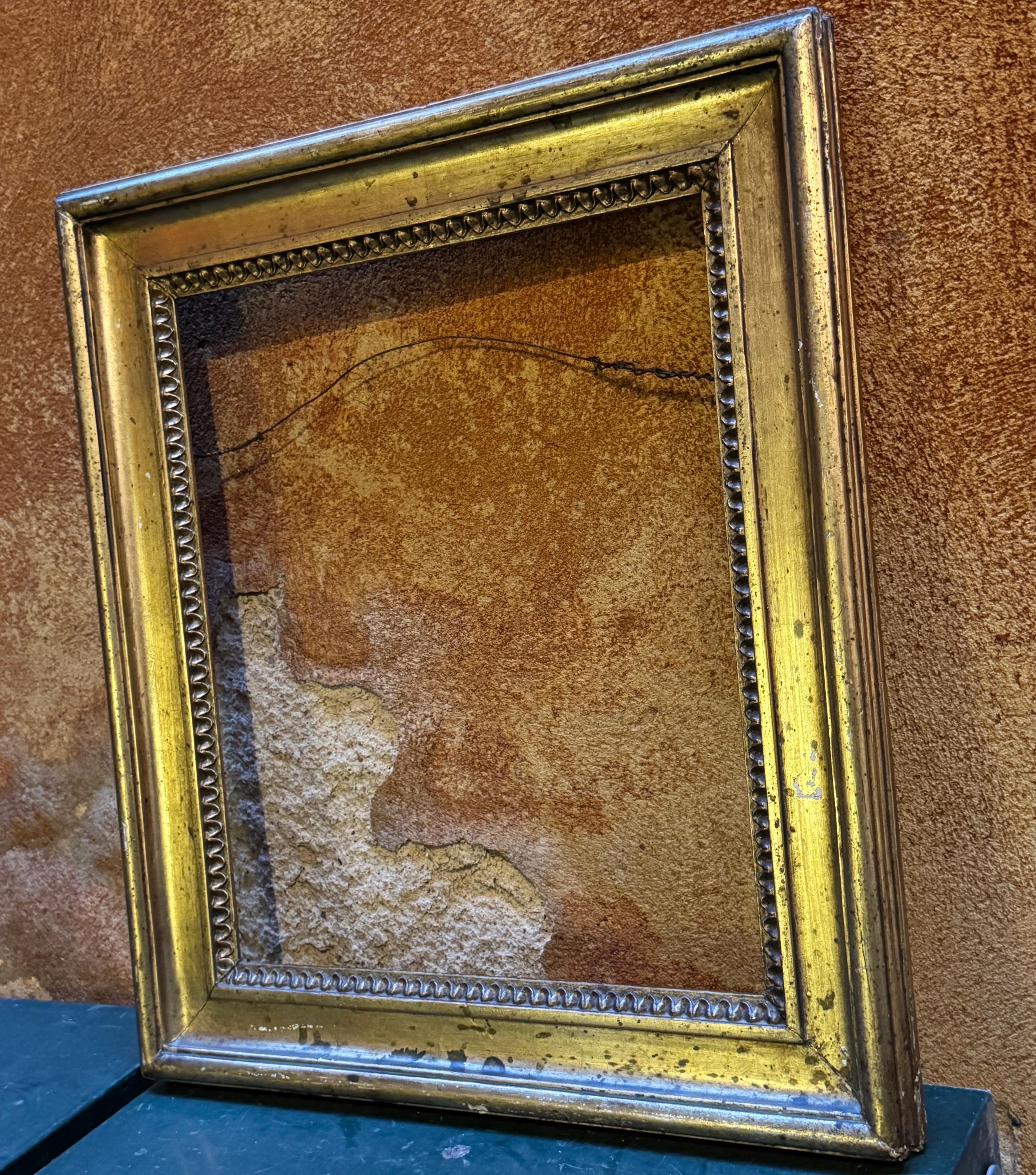 Stile provenzale Cornice d'arte francese rettangolare in legno dorato dei primi del XIX secolo in vendita