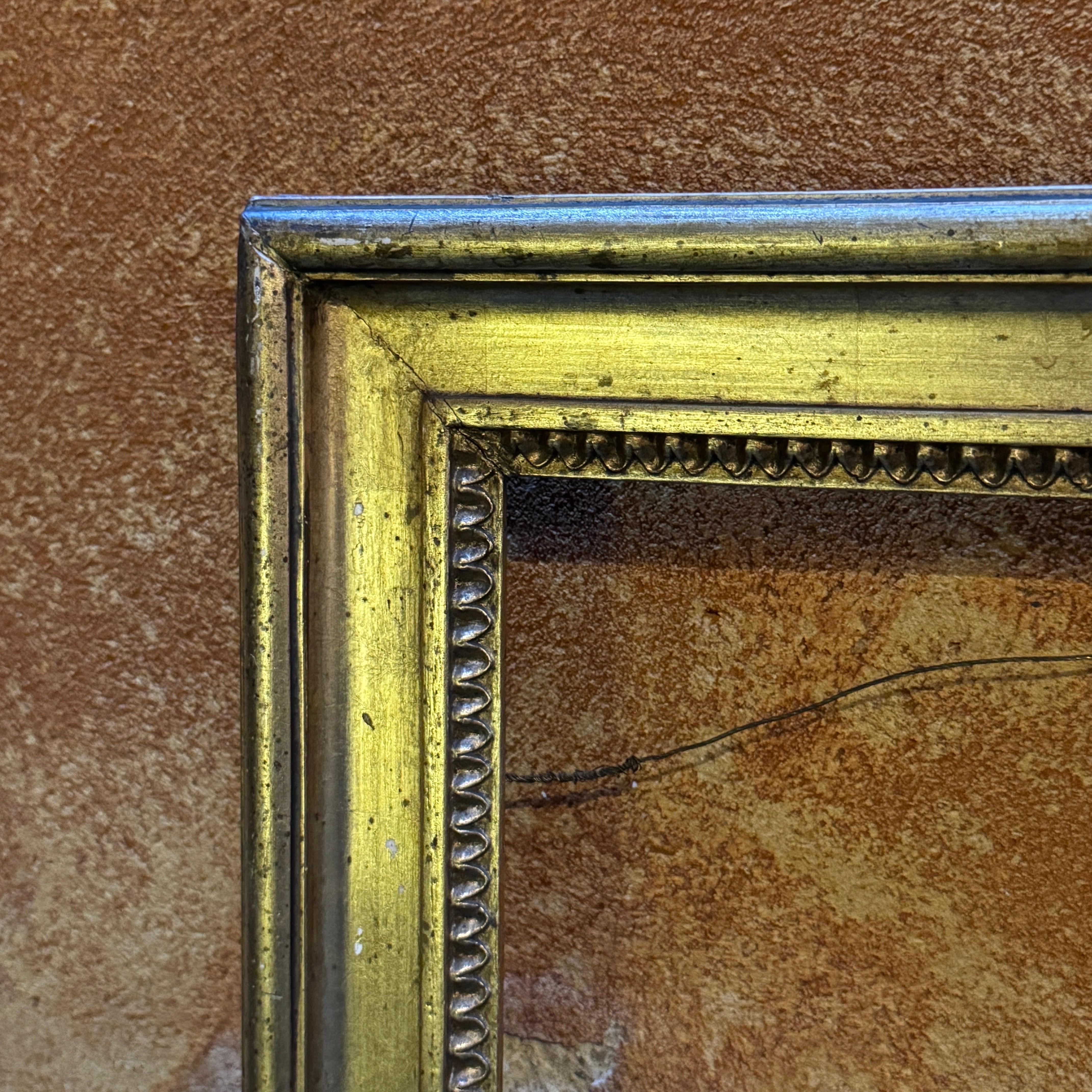 Legno Cornice d'arte francese rettangolare in legno dorato dei primi del XIX secolo in vendita