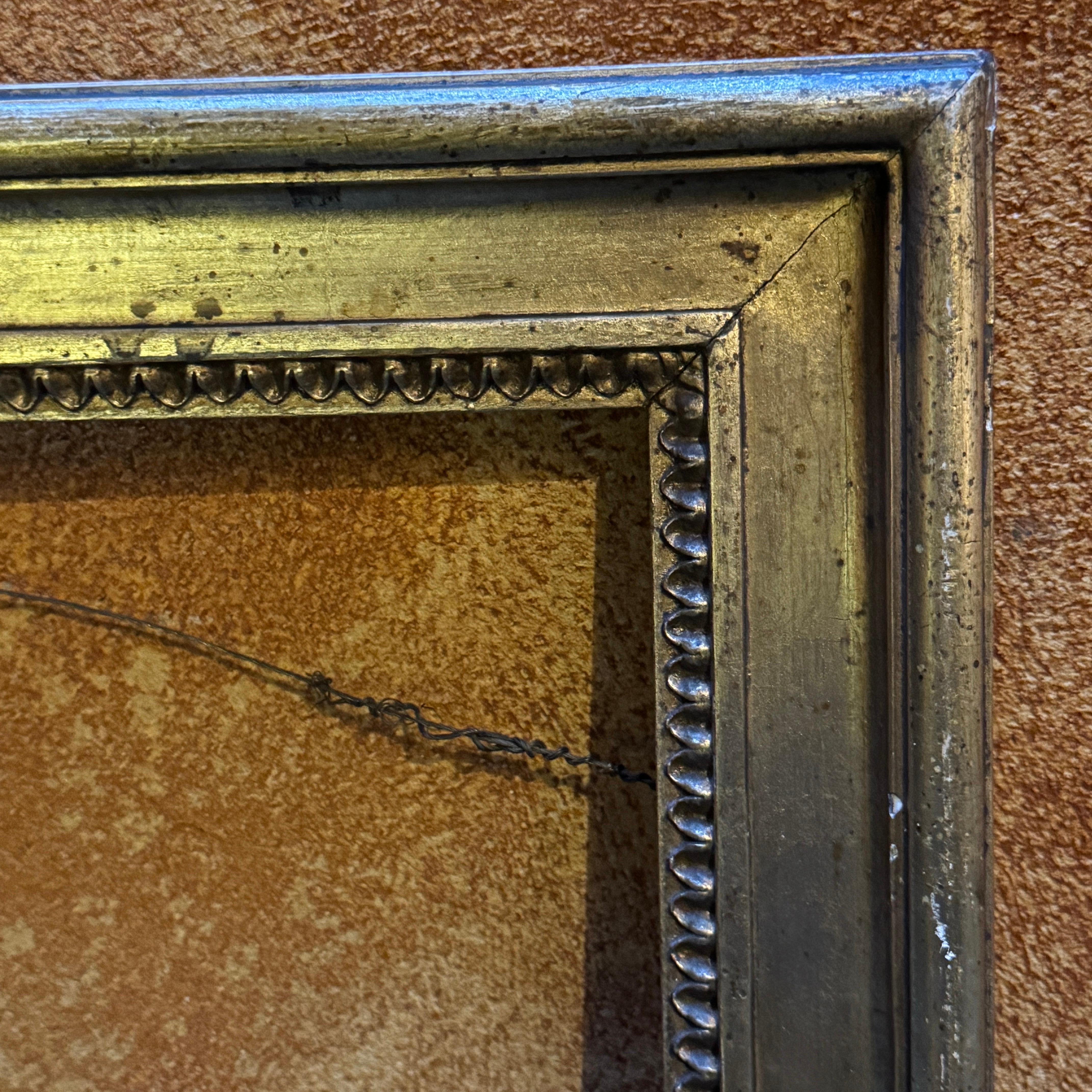 Cornice d'arte francese rettangolare in legno dorato dei primi del XIX secolo in vendita 2