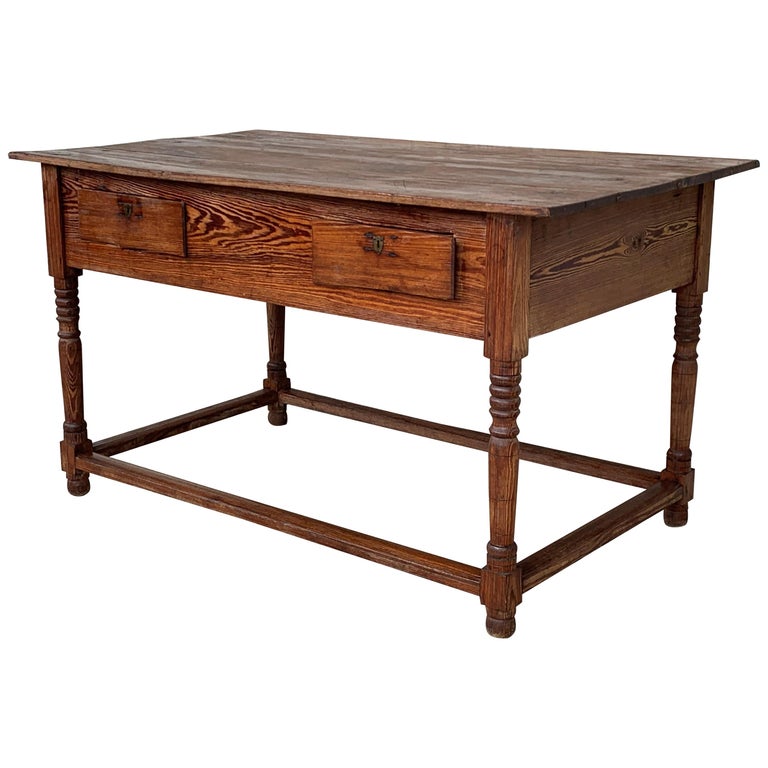 Early 19th Century French Refectory, Work or Kitchen Table with Two