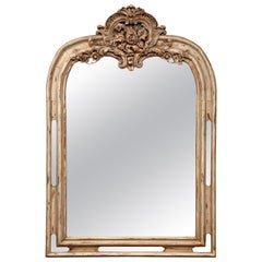 Early 19th Century French Regency Carved Painted and Gilt Oak Mirror from Lyon