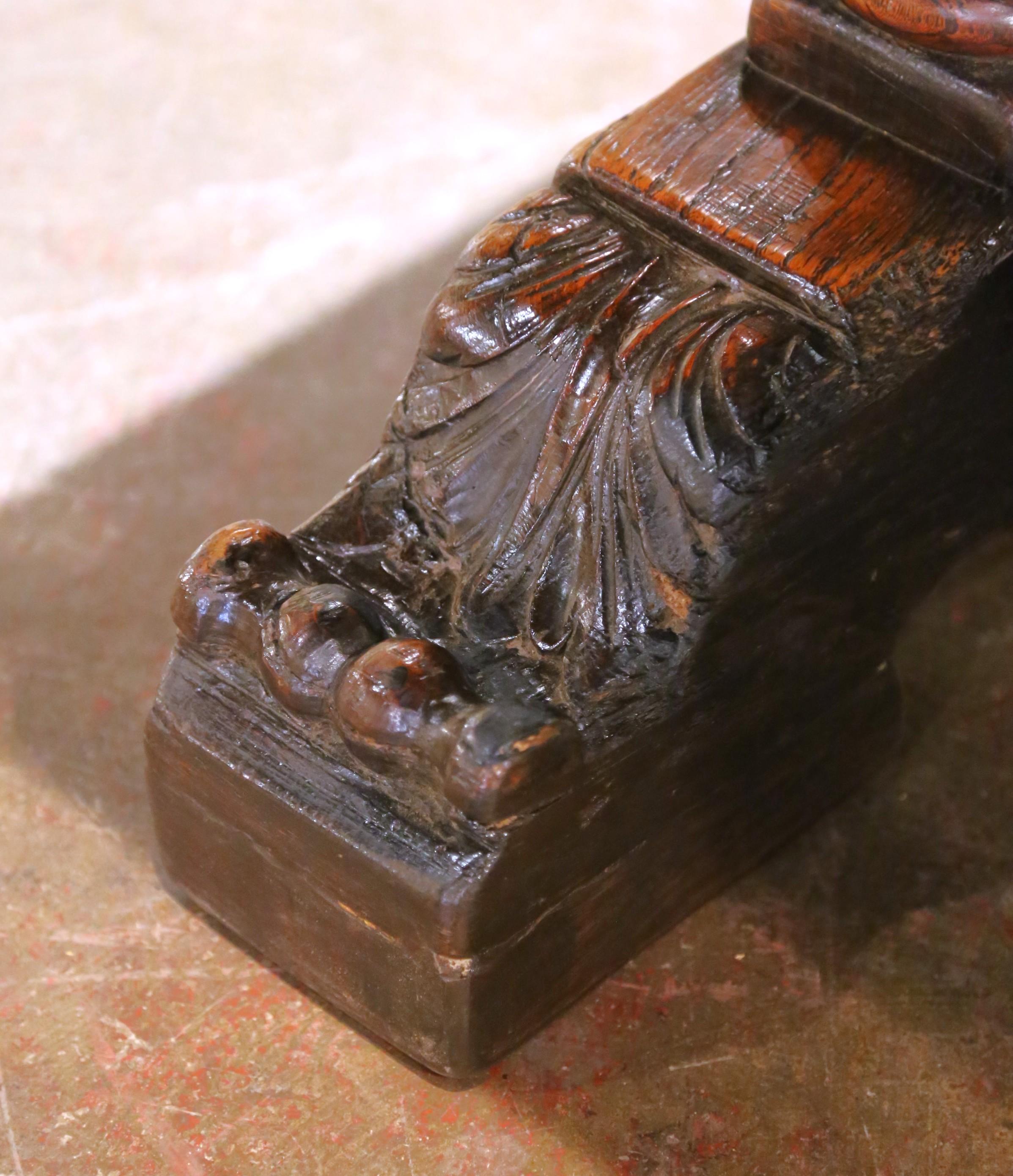 Mesa de refectorio de roble renacentista francés de principios del siglo XIX con base de balaustre Roble en venta