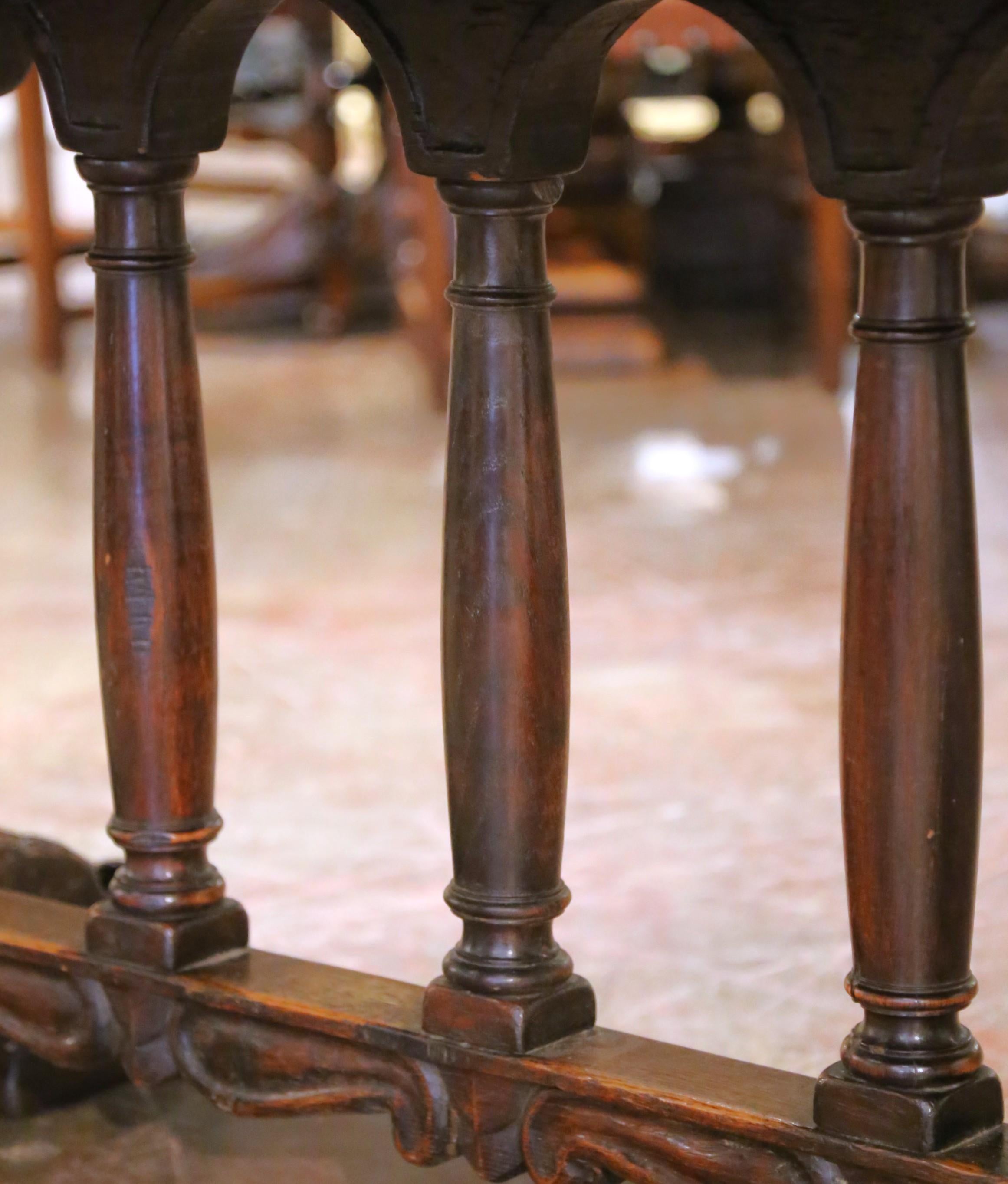Mesa de refectorio de roble renacentista francés de principios del siglo XIX con base de balaustre en venta 1