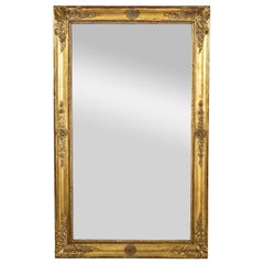 Early 19th Century French Restauration Gilt Wood and Mercury Glass Wall Mirror
