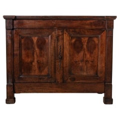 Used Early 19th Century French Restauration Period Book Matched Walnut Buffet