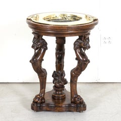Early 19th Century French Restauration Period Carved Walnut Brazier Tripod Table
